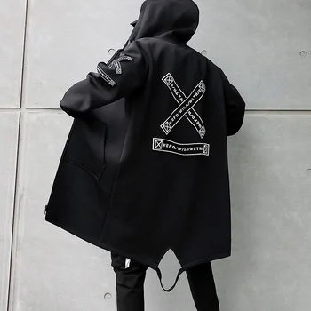 Мужская уличная одежда, черные куртки и пальто, хип-хоп Harajuku ded, мужская ветровка, пальто, мужская одежда