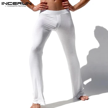 Мужские брюки INCERUN для сна, Красивые, хорошо сидящие Панталоны, Однотонные Универсальные Простые Удобные Брюки Для Отдыха, Мешковатые Брюки S-5XL