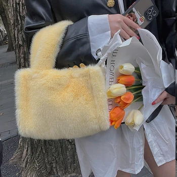 Милая плюшевая сумка для женщин, модные сумки-мессенджеры, кошельки для телефонов, мультяшная мягкая сумка на плечо для студенток, подарок на день рождения низкая цена - Багаж и сумки ~ Anechka-nya.ru 11