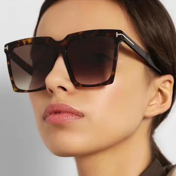 Новые Модные Большие квадратные Солнцезащитные очки В Женском стиле с градиентом для вождения, ретро фирменный дизайн, Солнцезащитные очки, Женский UV400