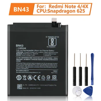Новый Аккумулятор BN43 Для Xiaomi Redmi Note 4X Snapdragon 625 Note4X 3G Стандартной конфигурации Аккумулятор 4000 мАч 1