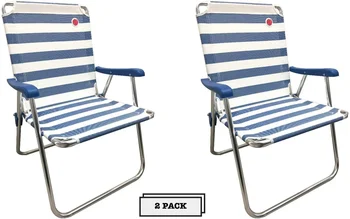 Новый стандартный складной походный/садовый стул (2 упаковки) синий/БЕЛЫЙ