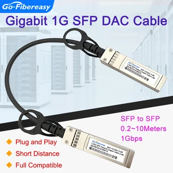 Оптоволоконный кабель ЦАП SFP-SFP 1 Гб/10 ГБ Пассивный Медный кабель прямого подключения 0,2 м, 1 м, 2 м, 3 м, 5 м, 10 м для коммутаторов Cisco, Ubiquiti 1