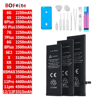 Оригинальный аккумулятор большой емкости BoFeite для iPhone 6 6S 7 8 Plus, замена телефона X XR XS XS MAX 11 12 13 Аккумуляторов