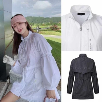 Осенняя корейская оригинальная одежда для гольфа, женское универсальное ветрозащитное длинное пальто, солнцезащитный тонкий водонепроницаемый топ 1