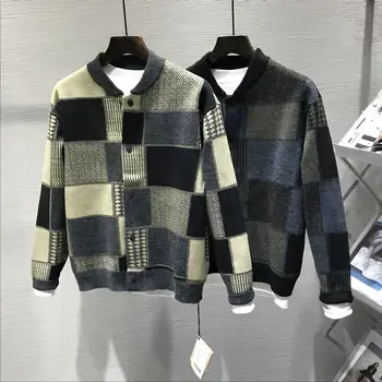 Новый зимний теплый мужской свитер с трендовым рисунком, повседневный однотонный пуловер, вязаный свитер, мужская одежда низкая цена - Мужская одежда ~ Anechka-nya.ru 11