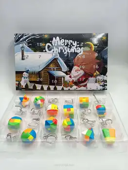 Пазлы из металлической проволоки и пластика, Адвент-календарь, Календарь обратного отсчета Рождества на 2021 год, Рождественская подарочная коробка с волшебной игрушкой-головоломкой на 24 шт