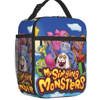 Персонажи My Singing Monsters Изолированная сумка для ланча Герметичный Мультяшный игровой кулер для аниме-игр, термосумка для ланча Для школьников