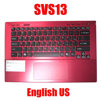 Подставка для рук для ноутбука SONY Для VAIO SVS13 SVS131 9Z.N6BBF.40 Красная С английской клавиатурой с подсветкой США и тачпадом В верхнем регистре Новая 1