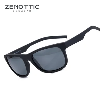 Поляризованные солнцезащитные очки ZENOTTIC TR90 Для мужчин, Солнцезащитные очки для вождения, Классические квадратные зеркальные солнцезащитные очки с защитой от UV400