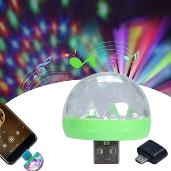 Портативный мини-USB светодиодный атмосферный светильник Сценический диско-шар DJ Лампа USB Android Phone Home Party Disco Light