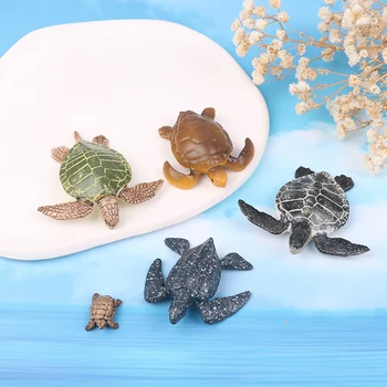 Реалистичные игрушки в виде морской черепахи, Миниатюрные фигурки животных из ПВХ, уникальная модель черепахи, обучающие развивающие игрушки для детей