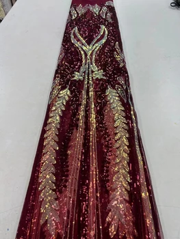 Роскошная Высококачественная Африканская вышивка, Кружевная ткань для жениха, Нигерийские блестки, Кружевная ткань для свадебной вечеринкиyzx28