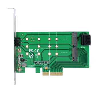 Твердотельный накопитель PCIe x 4 для NGFF (PCIe) NVMe SSD и карта-адаптер SATA для 2 x NGFF (SATA) M Key/B Key Adapter Card 1