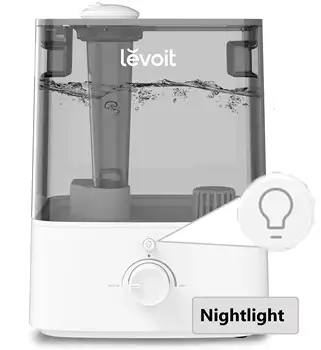 Увлажнитель воздуха Levoit для помещений Cool Mist, большой испаритель для помещений с ночным освещением, 6 л