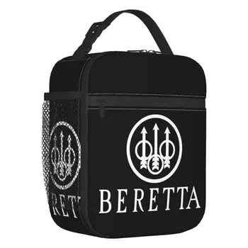 Утепленная сумка-тоут с логотипом пистолета Beretta для ланча для женщин, Военный термоохладитель, коробка для Бенто для детей, школьников 1