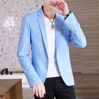 Черный пиджак мужской 2023 новый корейский тонкий весенне-летний тонкий маленький пиджак с длинным рукавом 1