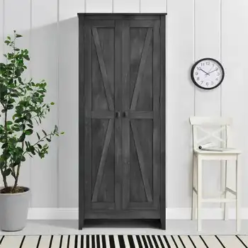 Шкаф для хранения шириной 31,5 дюйма Farmington, серый в деревенском стиле 1