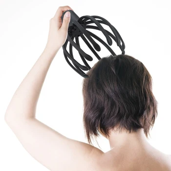 Электрический массажер для кожи головы с когтями осьминога One Boutton для снятия стресса, терапевтическая стимуляция волос, громкая связь, USB-аккумулятор