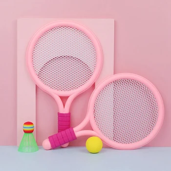 1 Комплект Розовой ракетки для пляжного тенниса и бадминтона, Спортивная мини-ракетка для бадминтона, простая в использовании 2