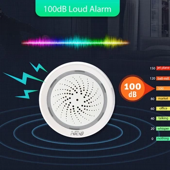 2X Датчик сигнализации температуры Влажности Wifi Сирена Tuya Smart Life Приложение Работает С ECHO Alexa Google Home IFTTT 2