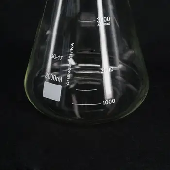 3000 мл Quickfit 24/29 Стеклянная Колба Эрленмейера Коническая бутылка Лабораторная Химия Принадлежности для стеклянной посуды 2