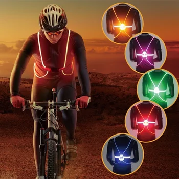 360 Светоотражающий жилет для вождения со светодиодной вспышкой, Высокая видимость, Ночной Бег, Езда на Велосипеде, Активный отдых, загорающийся жилет безопасности для велосипеда 2
