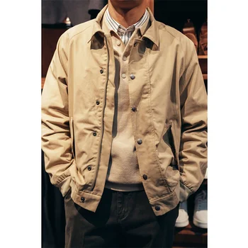 Amekaji Vintage G9 Мужская куртка Harrington с лацканами цвета Хаки с несколькими карманами на молнии, весна-осень, базовый повседневный кардиган в стиле ретро, пальто 2