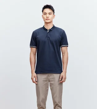 W4219 - Новая мужская футболка с круглым вырезом и нашивкой из ткани с коротким рукавом. 2