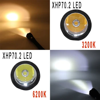 XHP70.2 Светодиодный фонарик для Дайвинга, Тактический 26650, Желтый/Белый Свет, 4000 Люмен, подводный 100 М, Водонепроницаемый фонарь для дайвинга XHP70 2
