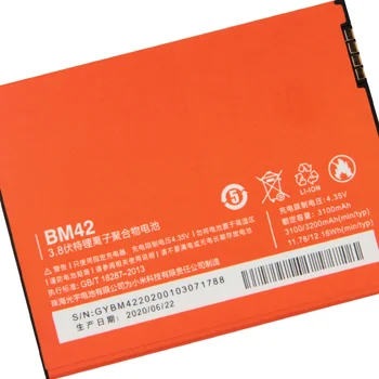 Аккумулятор телефона BM42 для Xiaomi Redmi Note 1 Redrice note1, сменный аккумулятор для телефона, 100% новый 3200 мАч 2