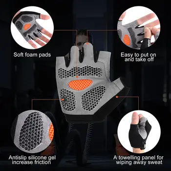 Велосипедные перчатки с полупальцами, противоскользящие, защищающие от пота, Мужские, женские, дышащие, противоударные, Спортивные, для спортзала, Mtb, Велосипедные перчатки 2