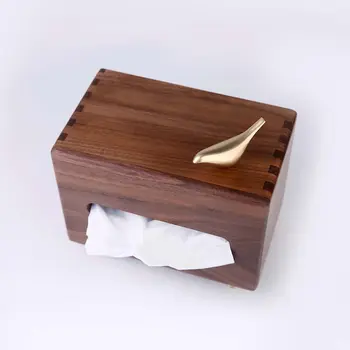Декоративная коробка для салфеток из орехового дерева, гостиная, массив дерева, минималистичная столовая салфетка, легкая роскошная бытовая насосная коробка 2