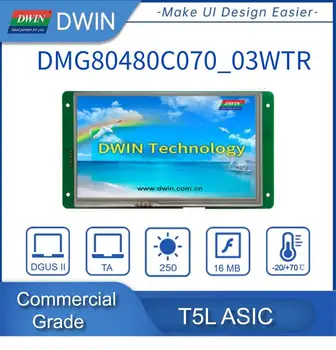 Дисплей Dwin 7,0 дюйма, разрешение 800* 480 пикселей, 16,7 Млн цветов, TN-TFT-LCD, RS232, TTL Smart Touch DMG80480C070_03W 2