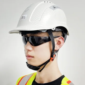 Защитный шлем из углеродного волокна CE с наушниками, промышленная защита головы из АБС, строительная каска, рабочая кепка ANSI для мужчин 2