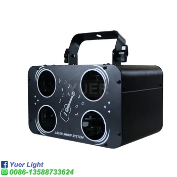 Квадратный 4-головочный RGB лазерный луч, сканирующий сценическое Освещение, сканер с красочным точечным эффектом, огни для Дискотеки, вечеринки, Квадратный лазерный проектор 2