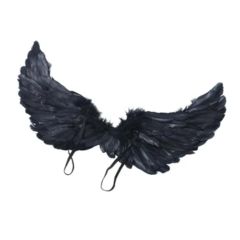 Крылья Ангела для взрослых, роскошные крылья из перьев с эластичными ремешками, Аксессуар для костюма Хэллоуина для мужчин и женщин 2