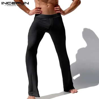 Мужские брюки INCERUN для сна, Красивые, хорошо сидящие Панталоны, Однотонные Универсальные Простые Удобные Брюки Для Отдыха, Мешковатые Брюки S-5XL 2