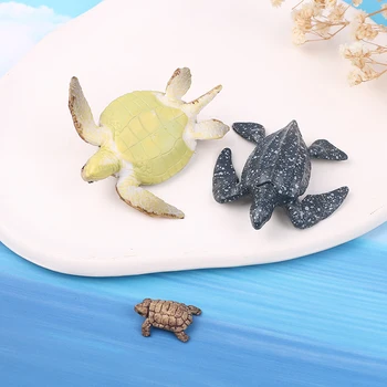 Реалистичные игрушки в виде морской черепахи, Миниатюрные фигурки животных из ПВХ, уникальная модель черепахи, обучающие развивающие игрушки для детей 2