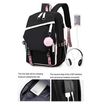 Рюкзак DemonSlayer, Японский Аниме-Рюкзак, Школьная сумка Для Девочек С USB-Портом Для зарядки, Рюкзак Для Ноутбука, Рюкзак Большой Емкости 2