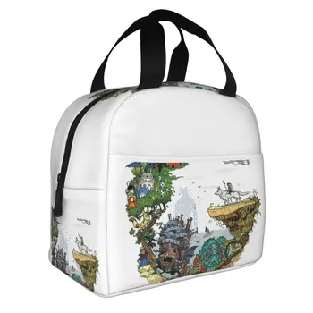 Унесенный призраками Изолированный ланч-пакет Большой Контейнер для еды Ghibli Neighbor Totoro Термосумка-тоут Ланч-бокс Школьная сумка для еды на открытом воздухе 2