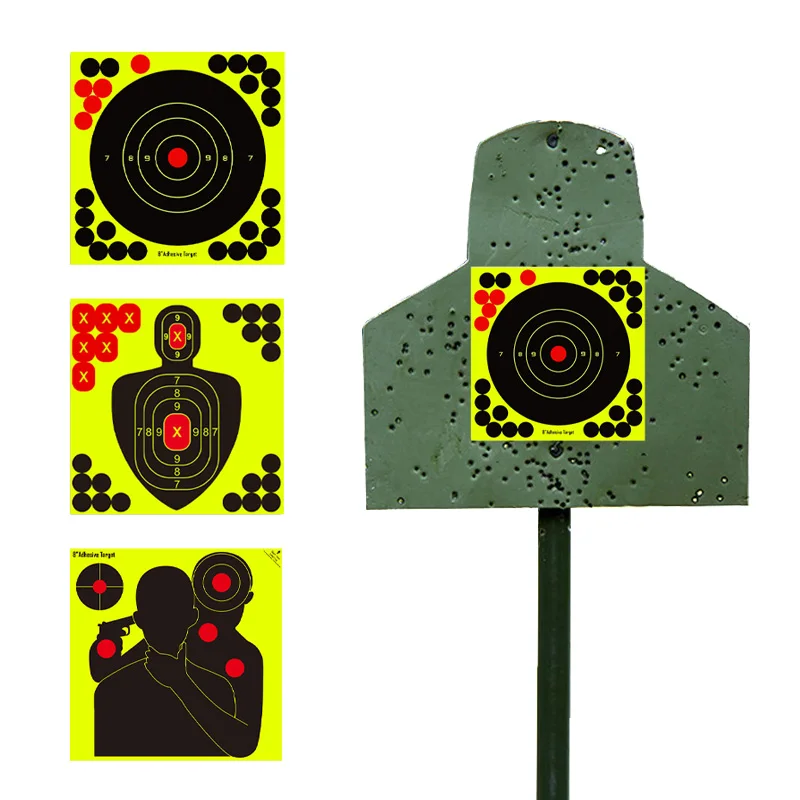 20 штук круглых наклеек-мишеней, наклейки для стрельбы, 8-дюймовые самоклеящиеся наклейки, наклейки с точками для стрельбы и охоты, ружья, винтовки Изображение 1