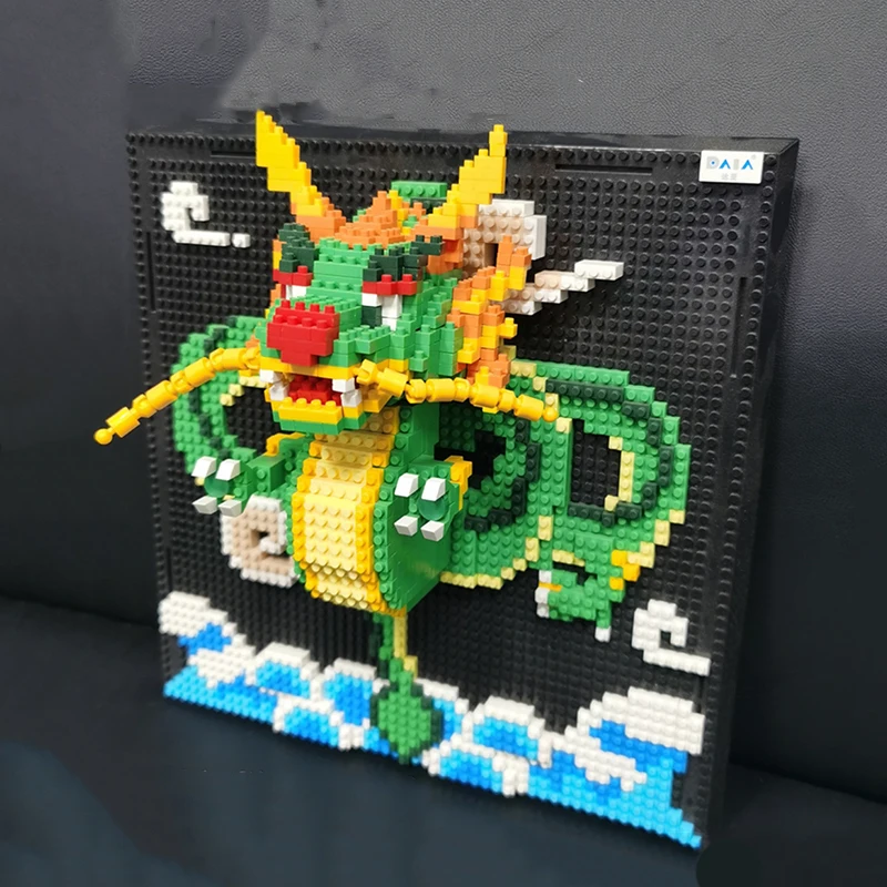 3D Китайский Дракон Строительные Блоки Diy Животные Фрески Украшения Кирпичи Тигр Головоломки Игрушки с базой Подарки для детей и взрослых Изображение 1