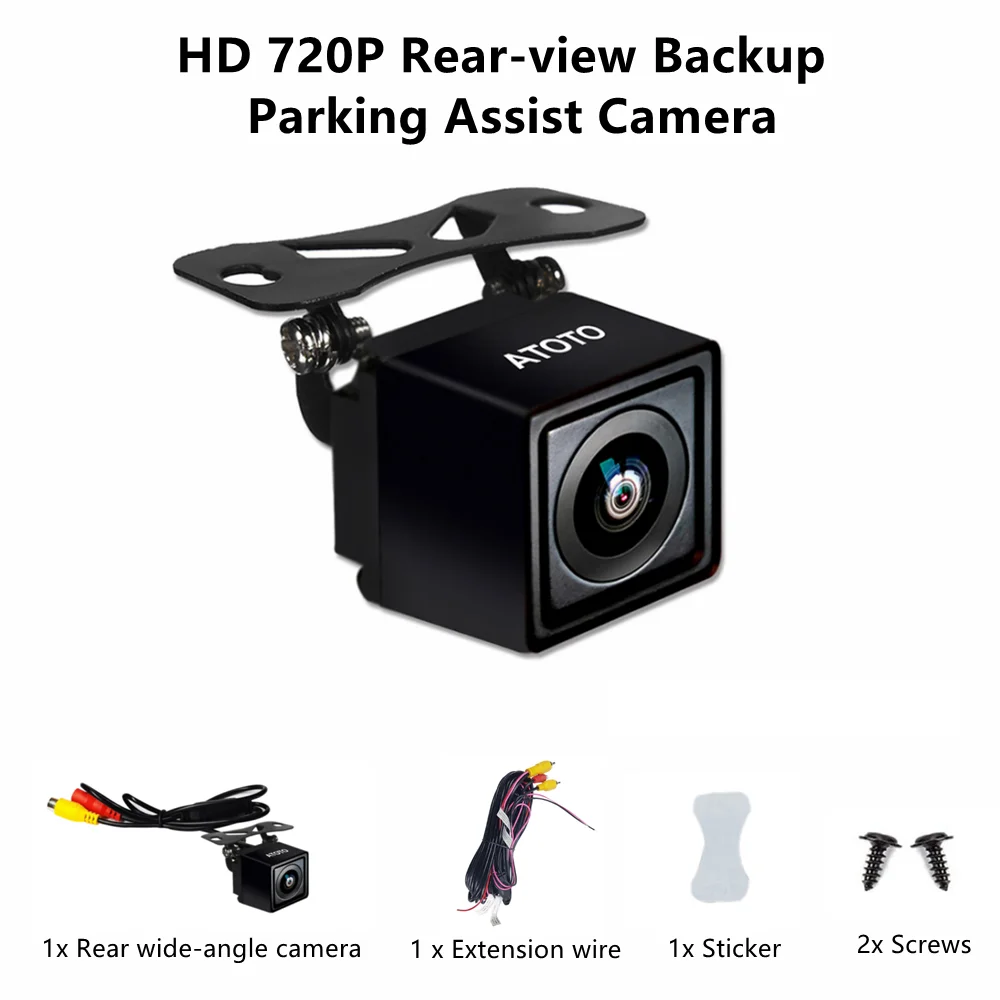 ATOTO AE-AC-HD02LR HD 720P Камера заднего вида в режиме реального времени для Европы, Испании, Германии, Италии и т. Д. Камера помощи при парковке Изображение 1