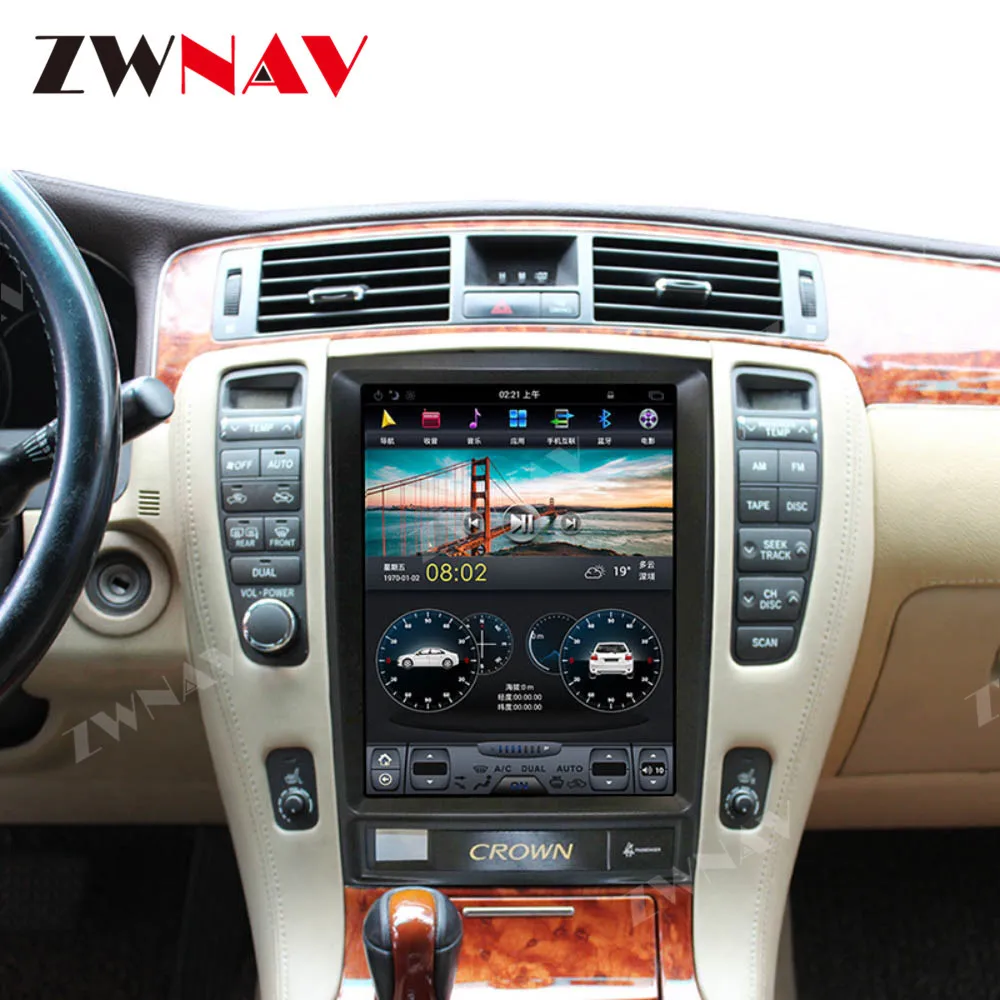 Carplay DSP Android 9.0 PX6 Вертикальный экран радио Tesla Автомобильный мультимедийный плеер стерео GPS навигация для Toyota Crown 2012 + Изображение 1