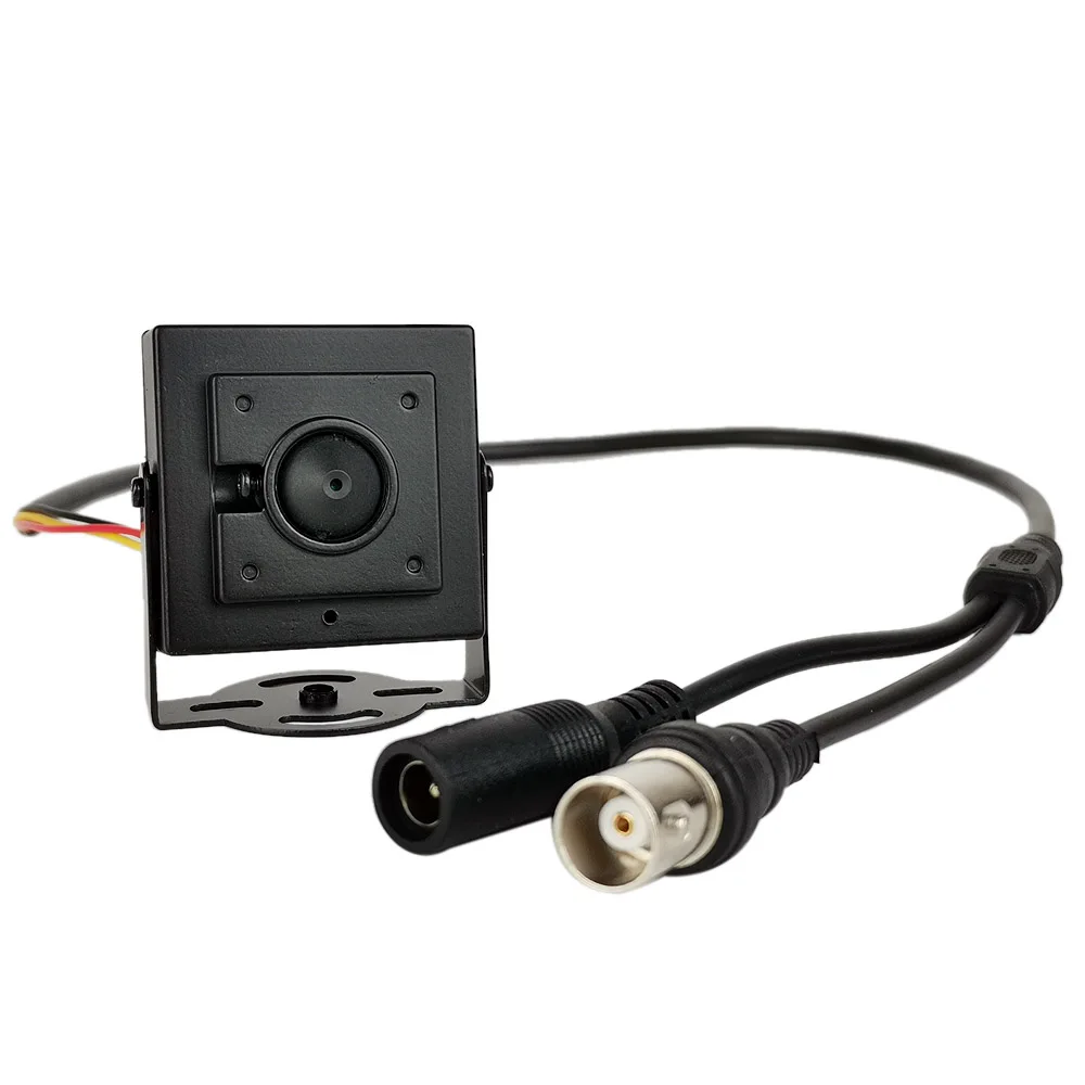 HD 1080P 5MP 2MP 1MP AHD мини-камера с конусообразным объективом, супер маленькая камера видеонаблюдения с кронштейном Изображение 1