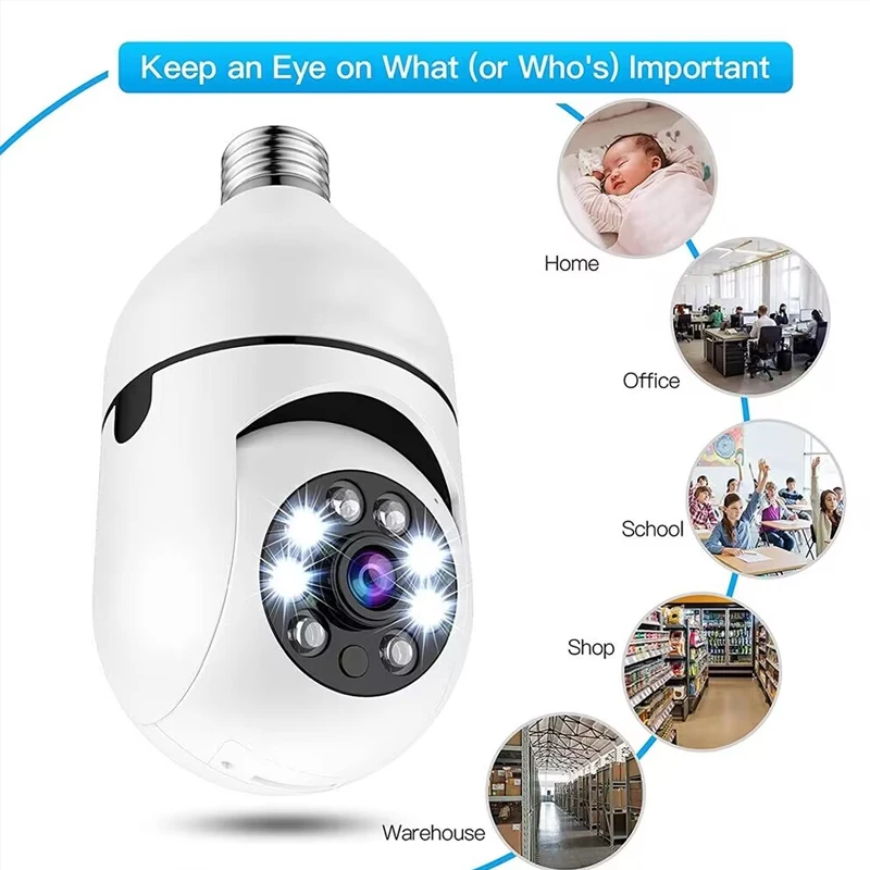 LLSEE YOOSEE IP камера видеонаблюдения, CCTV WIFI, Лампочка E27, 3 Мп, ночное видение, мини для помещений, безопасность умного дома, радионяня Изображение 1