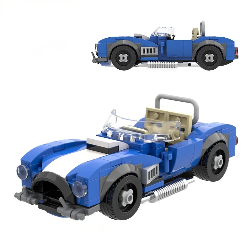 MOC-71340, Классический дизайн, синяя модель автомобиля, строительные блоки, Супер Гоночный автомобиль, внедорожный кабриолет, игрушки 