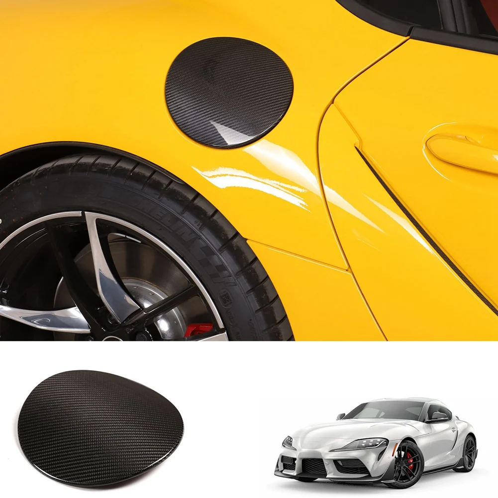 Автомобильная крышка топливного бака из углеродного волокна, крышка масляного бака, отделка, декоративные наклейки, подходят для Toyota Supra 2019 2020 2021 2022 Изображение 1