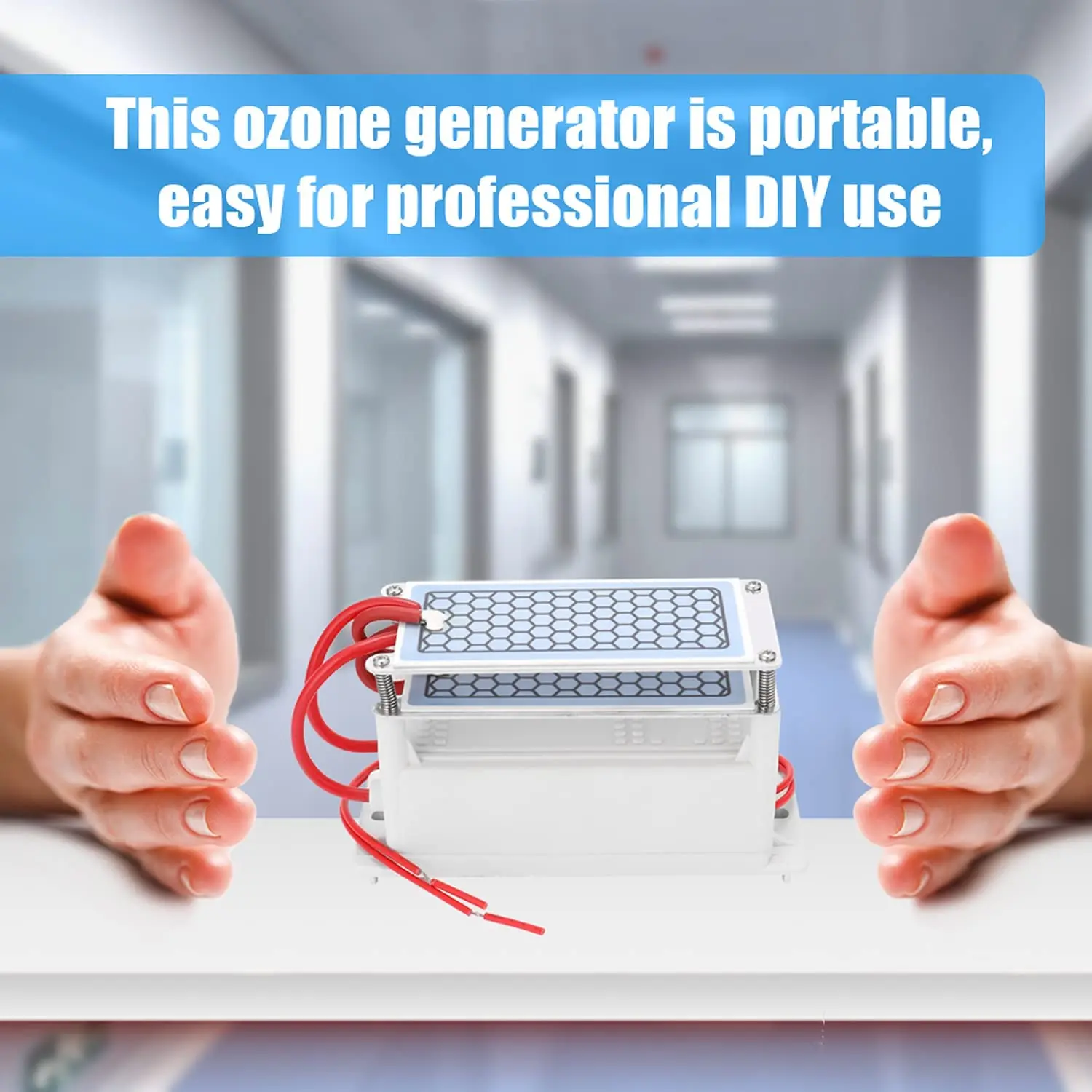 Генератор озона 10000 мг/ч, двойной интегрированный пластинчатый озоновый очиститель воздуха Изображение 1